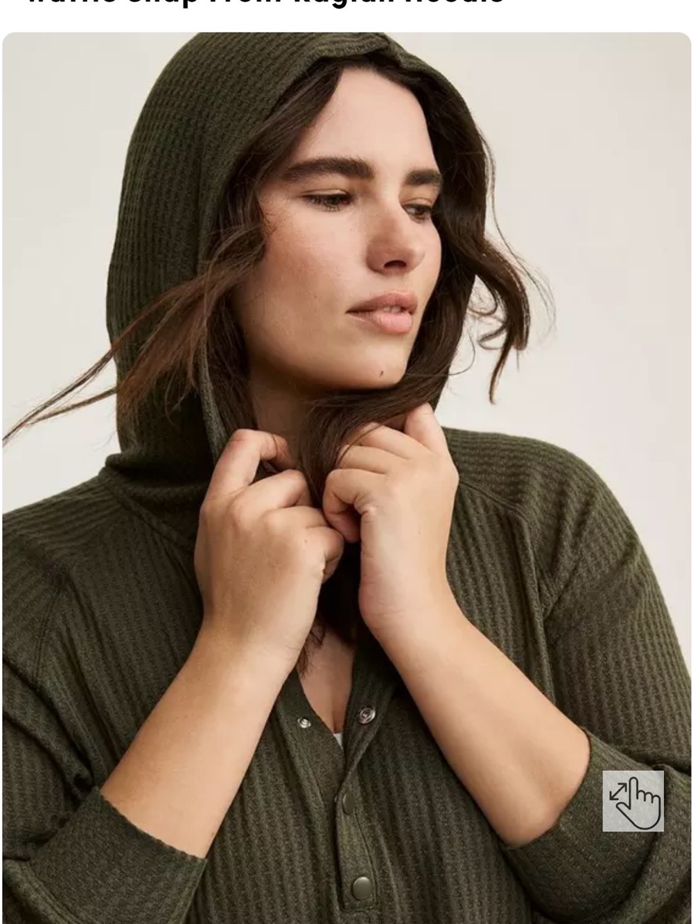 torrid NWT Black Waffle Knit Hooded Henley - Picture 8 of 9